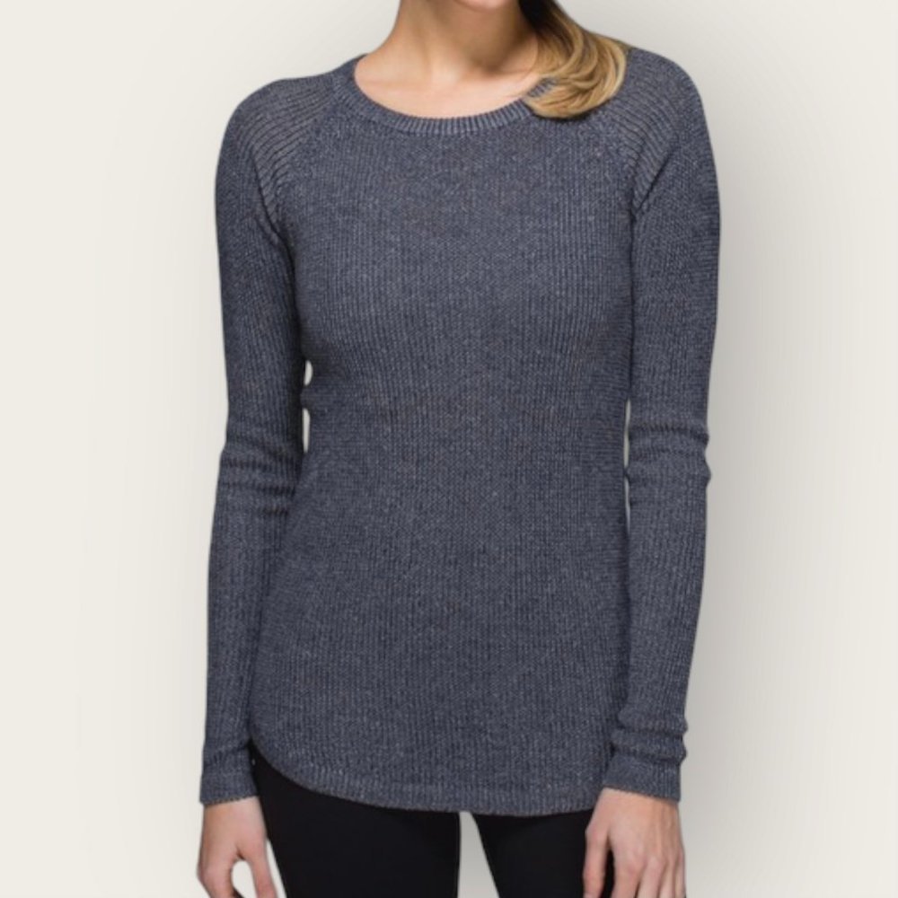 Lululemon Cabi Yoga Sweater Inkwell/Heathered Medium Grey - Picture 1 of 9